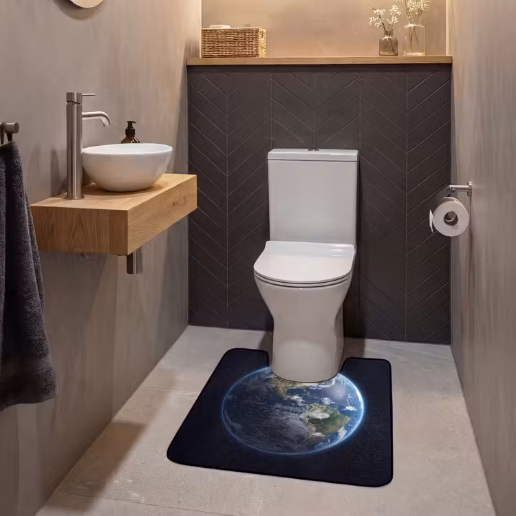 WC Vorleger - Erde – Weltraum – Kosmos - Aarde - Ruimte - Kosmos WCmat U-uitsnede middel
