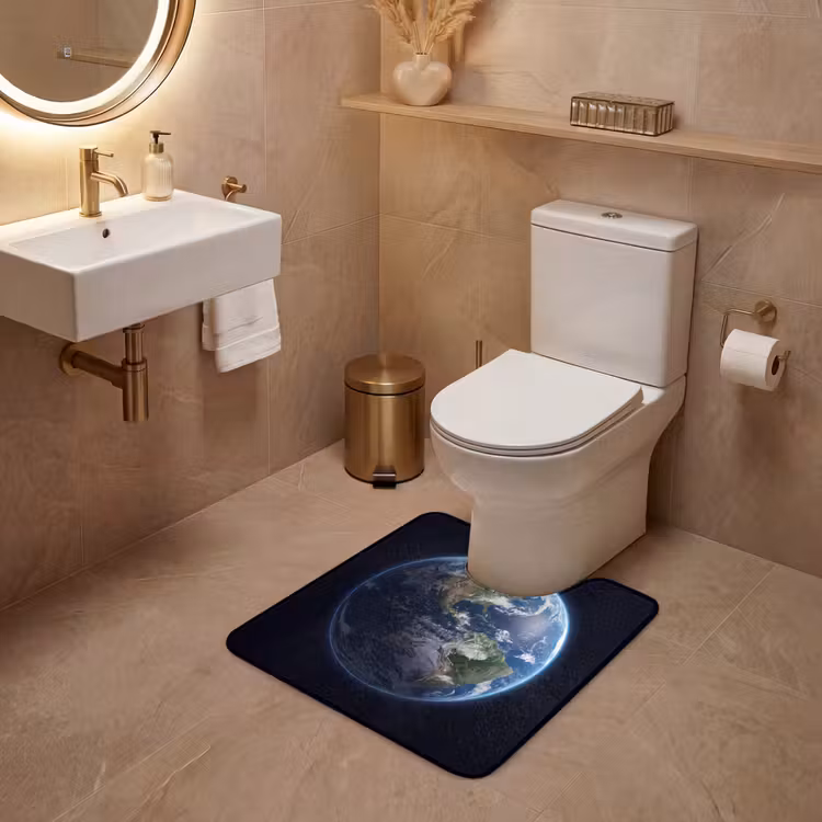 WC Vorleger - Erde – Weltraum – Kosmos - Aarde - Ruimte - Kosmos WCmat U-uitsnede middel