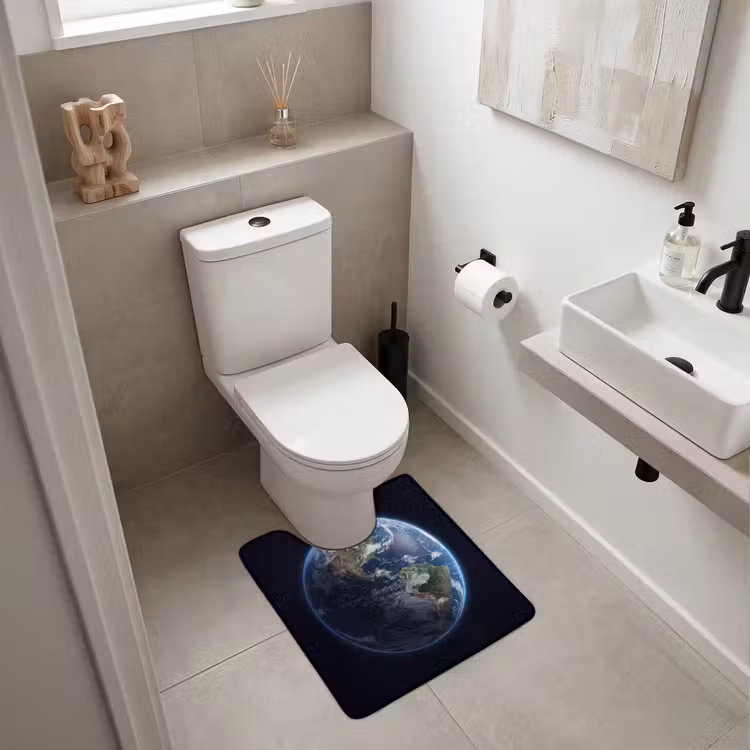 WC Vorleger - Erde – Weltraum – Kosmos - Aarde - Ruimte - Kosmos WCmat U-uitsnede middel