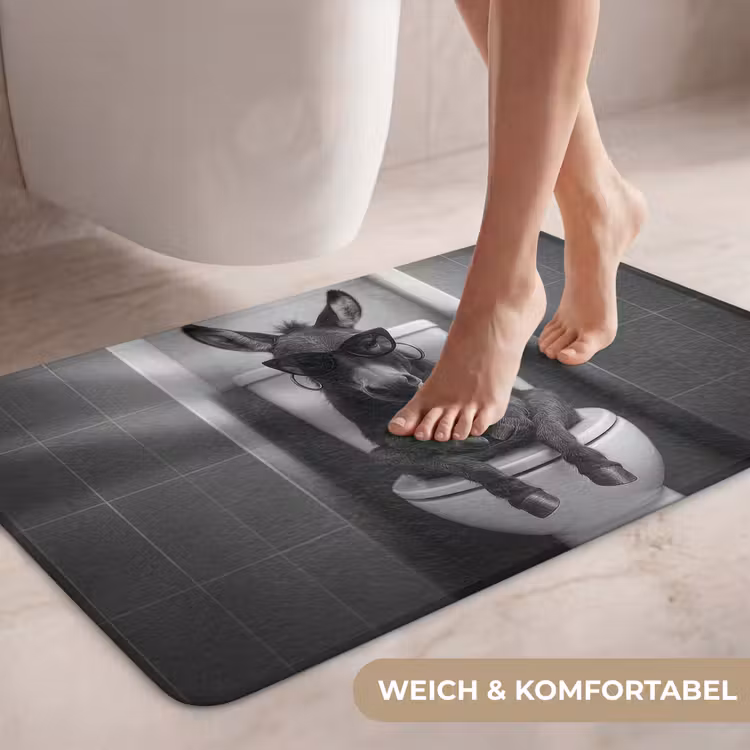 Ezel - Telefoon - Toilet - Zwart - Wit WCmat middel -USP_ZachtDE