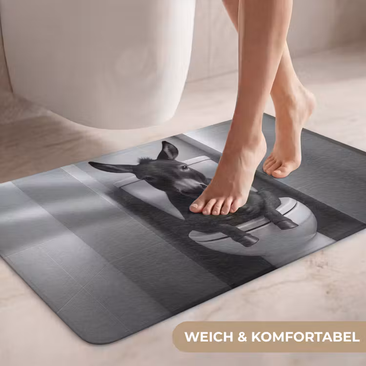 Ezel - Telefoon - Toilet - Zwart - Wit WCmat middel -USP_ZachtDE