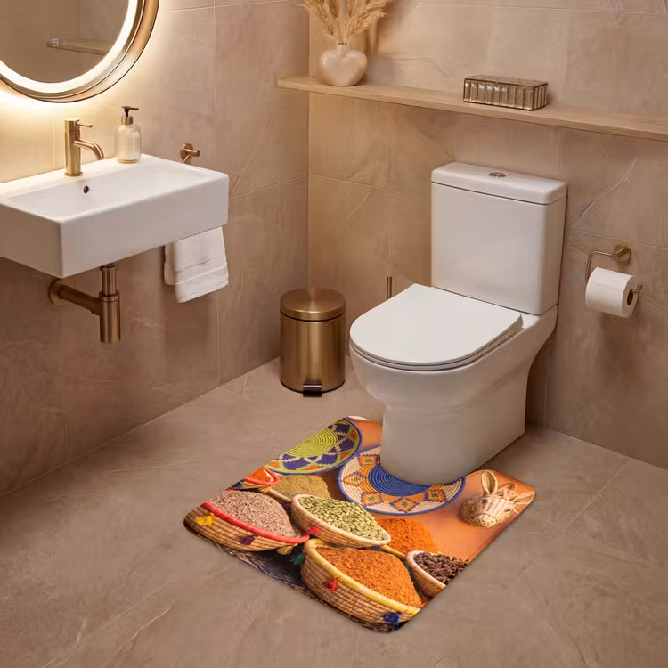 WC Vorleger - Essen – Farbenfroh – Kultur - Eten - Kleurrijk - Cultuur WCmat U-uitsnede middel