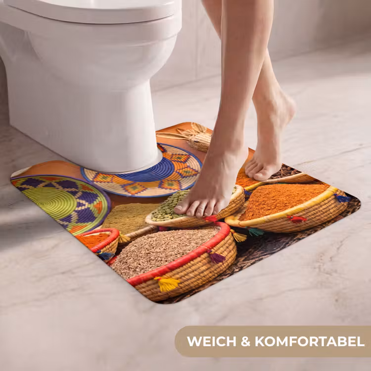 WC Vorleger - Essen – Farbenfroh – Kultur - Eten - Kleurrijk - Cultuur WCmat U-uitsnede middel