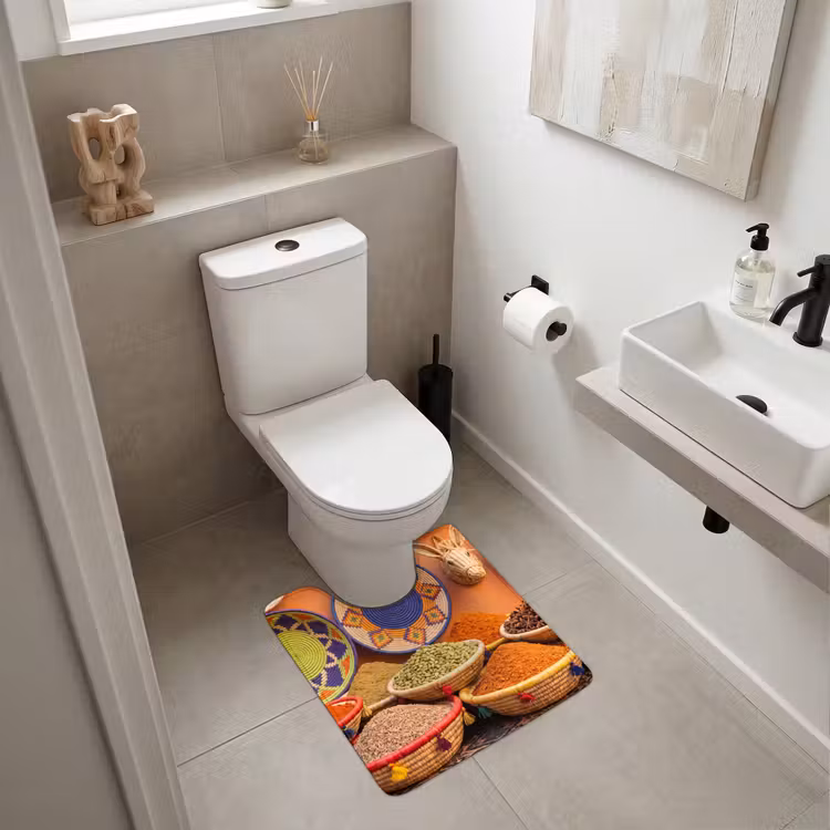 WC Vorleger - Essen – Farbenfroh – Kultur - Eten - Kleurrijk - Cultuur WCmat U-uitsnede middel