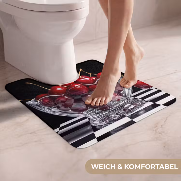 WC Vorleger - Essen – Kirschen – Rot - Eten - Kersen - Rood WCmat U-uitsnede middel