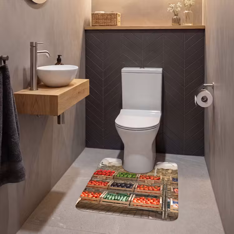 WC Vorleger - Essen – Markt – Frisch - Eten - Markt - Vers WCmat U-uitsnede middel