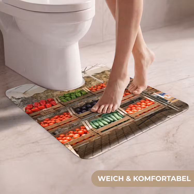WC Vorleger - Essen – Markt – Frisch - Eten - Markt - Vers WCmat U-uitsnede middel