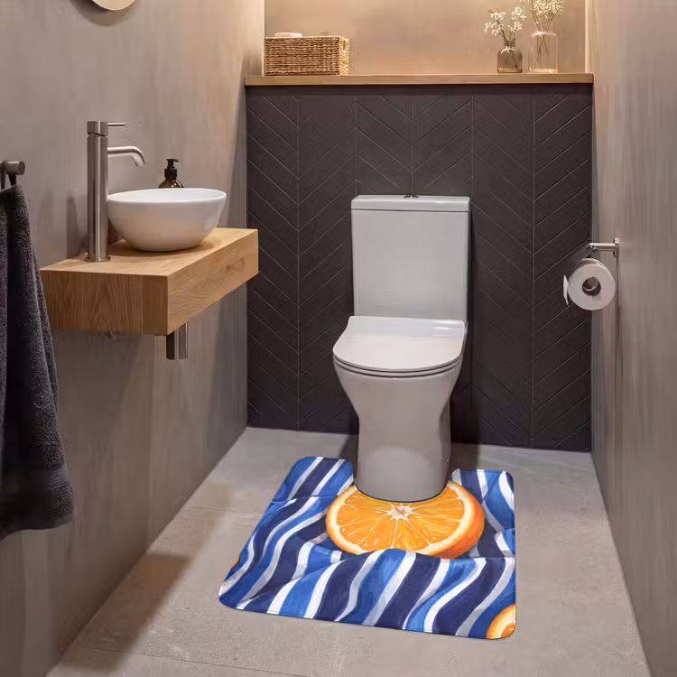 WC Vorleger - Essen – Obst – Orange - Eten - Fruit - Oranje WCmat U-uitsnede middel