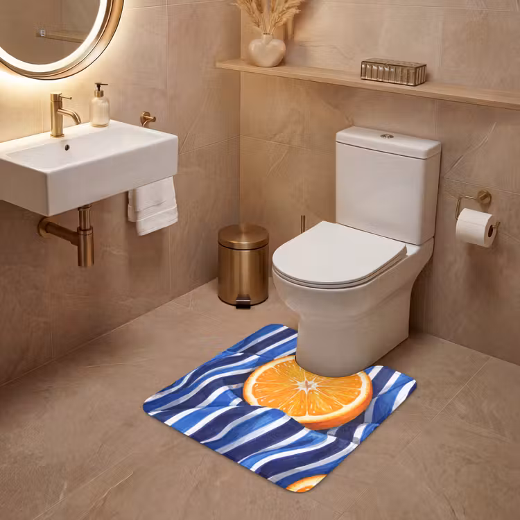 WC Vorleger - Essen – Obst – Orange - Eten - Fruit - Oranje WCmat U-uitsnede middel
