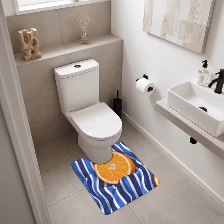 WC Vorleger - Essen – Obst – Orange - Eten - Fruit - Oranje WCmat U-uitsnede middel