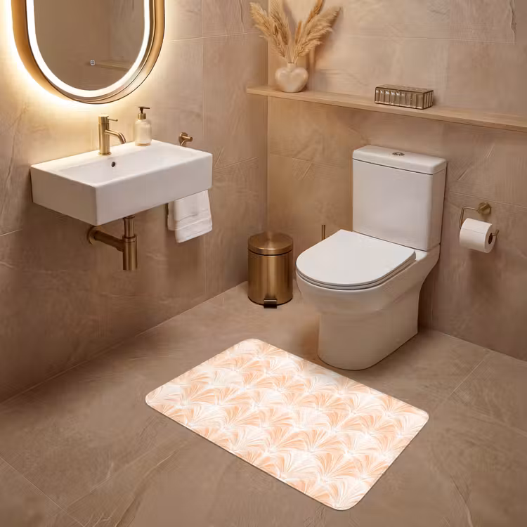 Waaier - Patroon - Perzik WCmat middel 1009 -sfeer3
