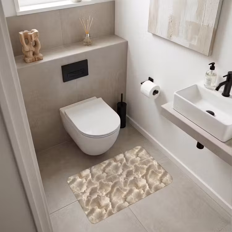 Waaierstructuren - Beige - Vezeltextuur WCmat middel 1009 -sfeer1