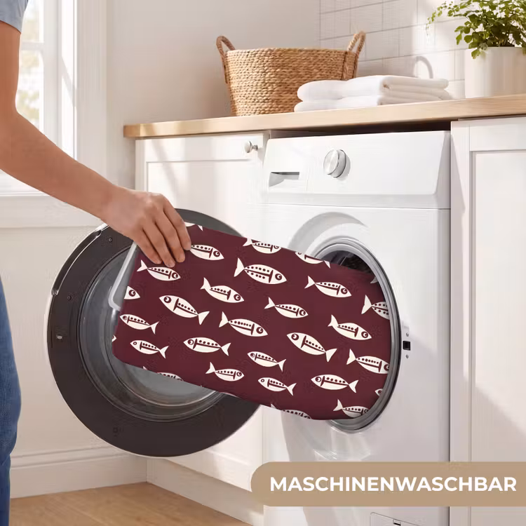 Vissen - Grafisch - Patroon - Donker WCmat middel 1009 -USP_WasbaarDE