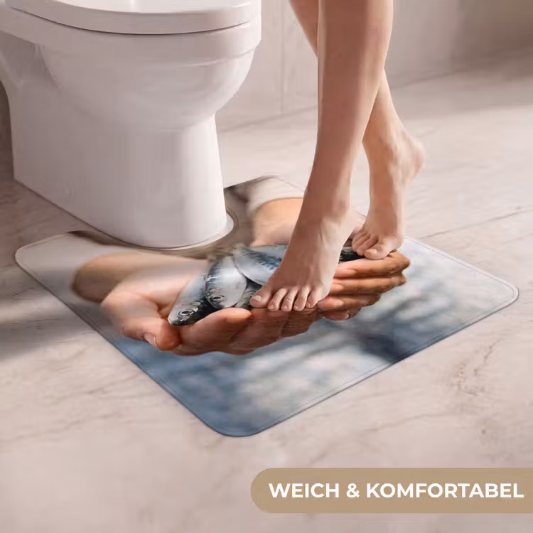 WC Vorleger - Fisch – Hände – Natur - Vis - Handen - Natuur WCmat U-uitsnede middel