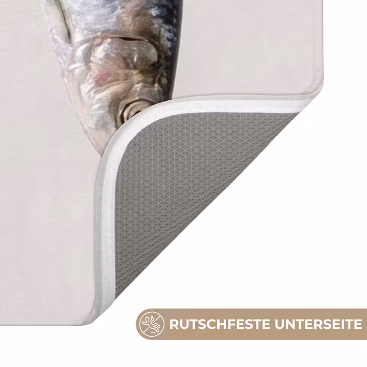 WC Vorleger - Fisch – Hängend – Essen - Vis - Hangend - Eten WCmat U-uitsnede middel