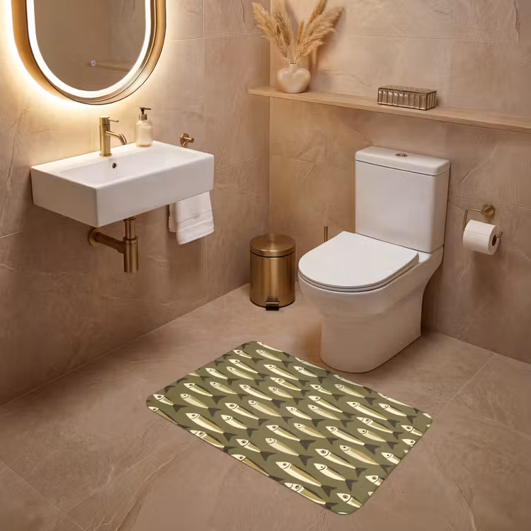 Vis - Patroon - Groen WCmat middel 1009 -sfeer3