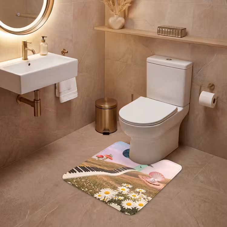 WC Vorleger - Fisch – Natur – Abstrakt - Vis - Natuur - Abstract WCmat U-uitsnede middel