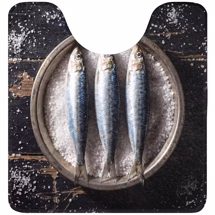 WC Vorleger - Fisch – Salz – Essen - Vis - Zout - Eten WCmat U-uitsnede middel