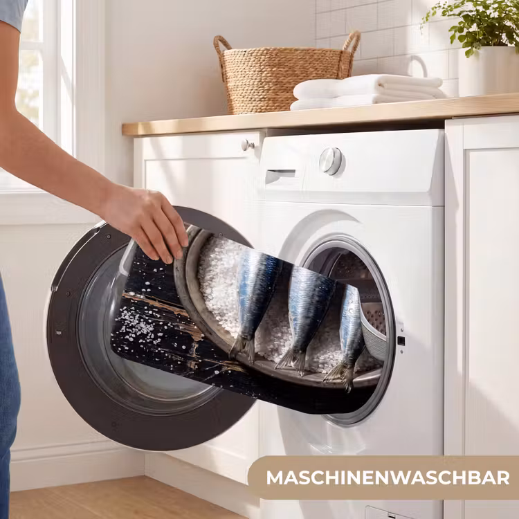 WC Vorleger - Fisch – Salz – Essen - Vis - Zout - Eten WCmat U-uitsnede middel