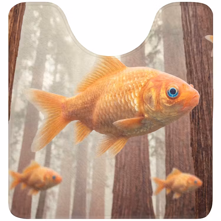 WC Vorleger - Fisch – Wald – Fantasie - Vis - Bos - Fantasie WCmat U-uitsnede middel