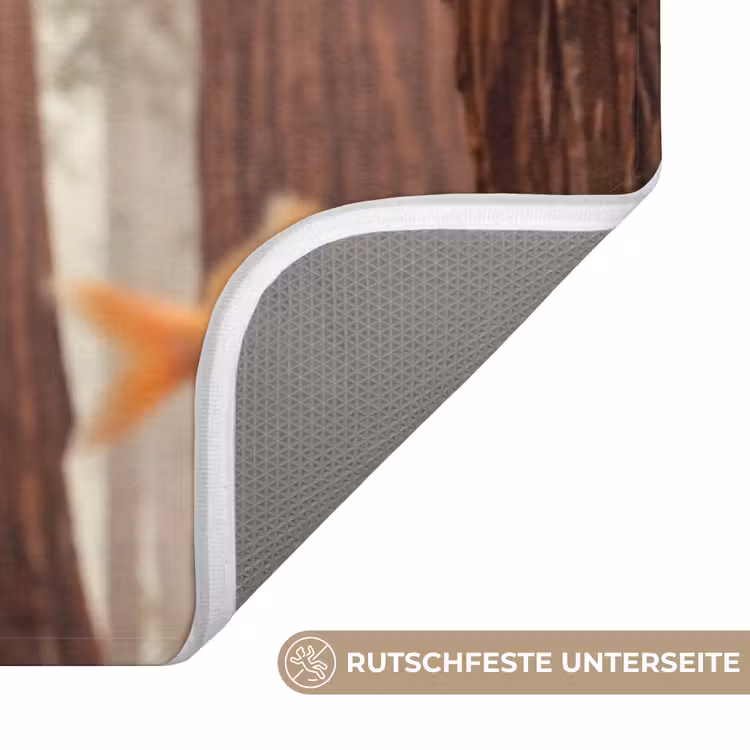 WC Vorleger - Fisch – Wald – Fantasie - Vis - Bos - Fantasie WCmat U-uitsnede middel