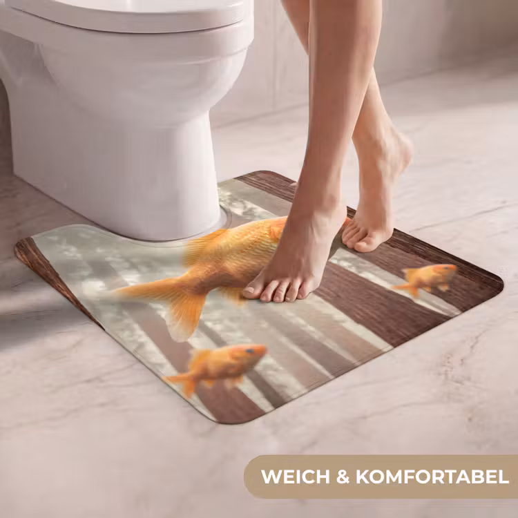 WC Vorleger - Fisch – Wald – Fantasie - Vis - Bos - Fantasie WCmat U-uitsnede middel