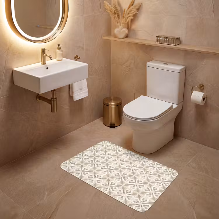 Tegel - Motief - Beige WCmat middel 1009 -sfeer3