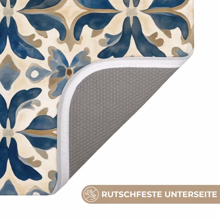 Tegel - Patroon - Blauw - Beige WCmat middel 1009 -USP_AntislipDE