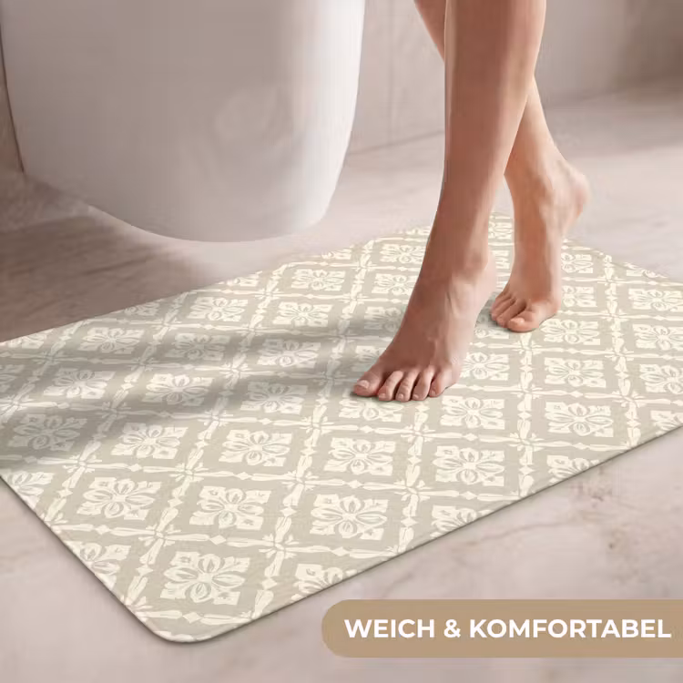 Floraal - Ornament - Beige WCmat middel 1009 -USP_ZachtDE