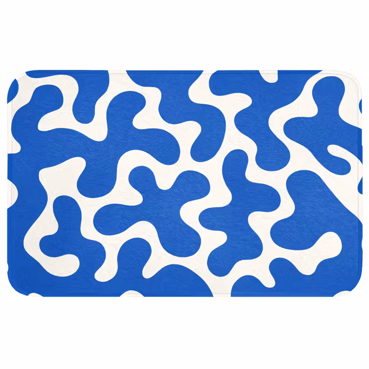 Vormen - Abstract - Blauw - Golven WCmat middel -3d