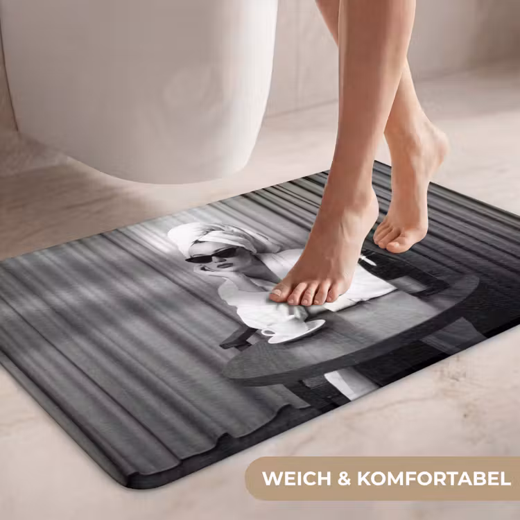 Vrouw - Bubbels - Zwart - Wit WCmat middel -USP_ZachtDE