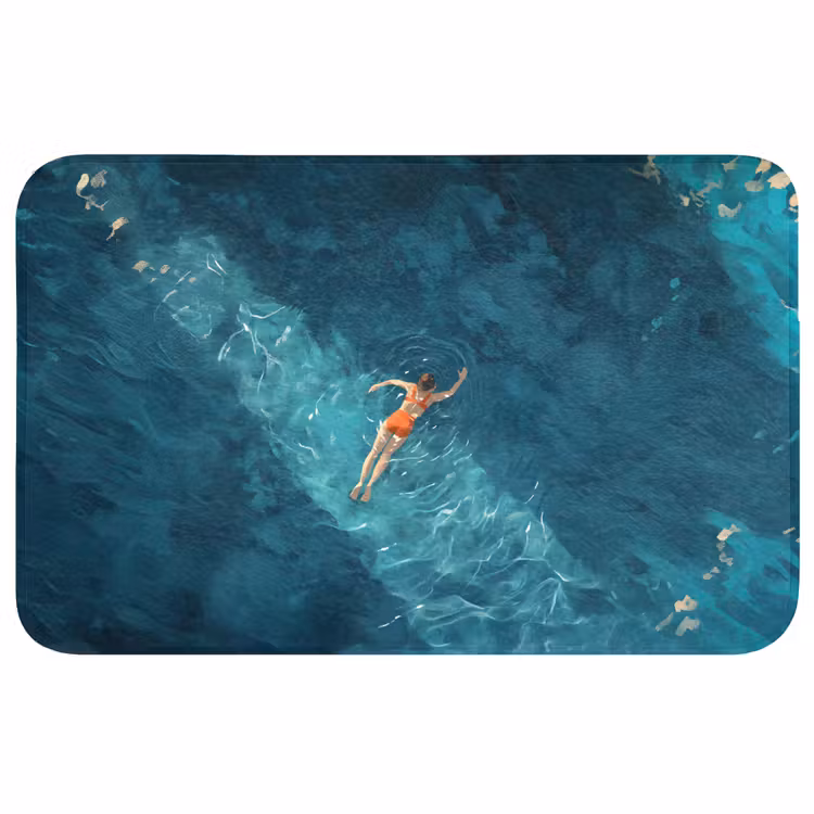 Vrouw - Water - Bikini - Oranje WCmat middel -3d