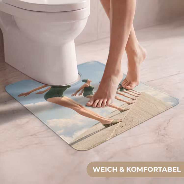 WC Vorleger - Frauen – Tauchhaltung – Wolken - Vrouwen - Duikhouding - Wolken WCmat U-uitsnede middel