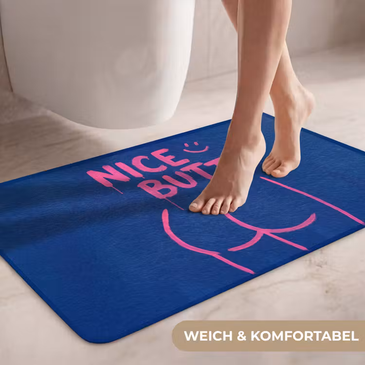 Brutaal - Grappig - Blauw WCmat middel -USP_ZachtDE