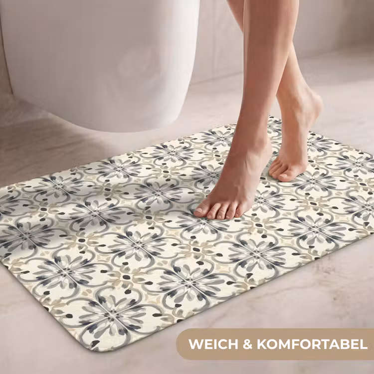Floraal - Patroon - Kleurrijk WCmat middel 1009 -USP_ZachtDE