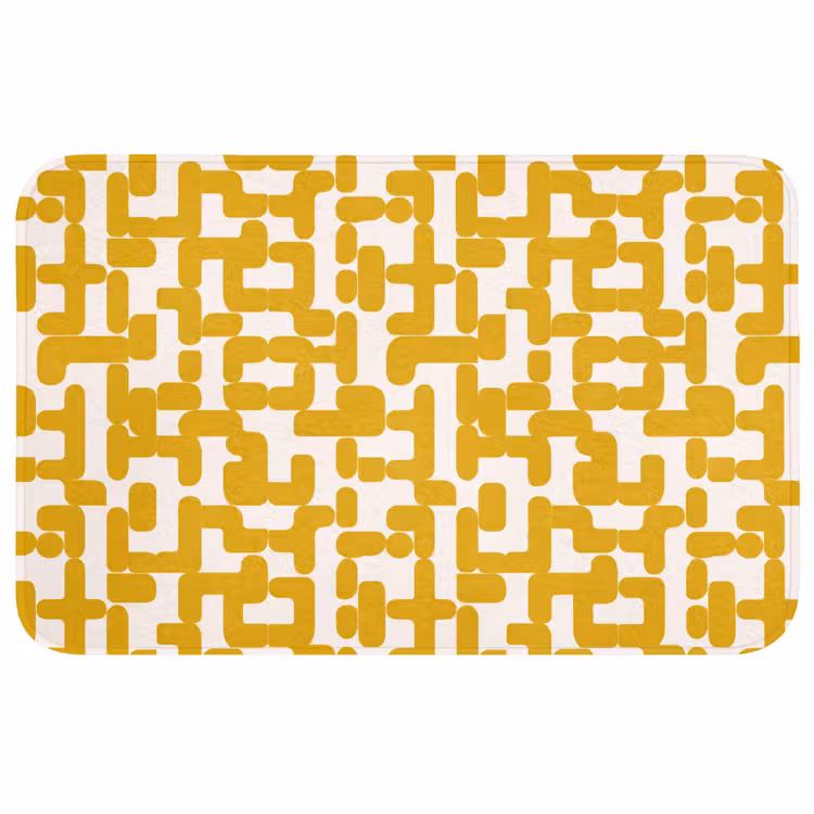 Geel - Beige - Patroon WCmat middel 1009 -3d