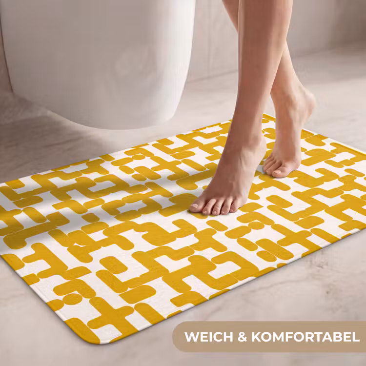Geel - Beige - Patroon WCmat middel 1009 -USP_ZachtDE