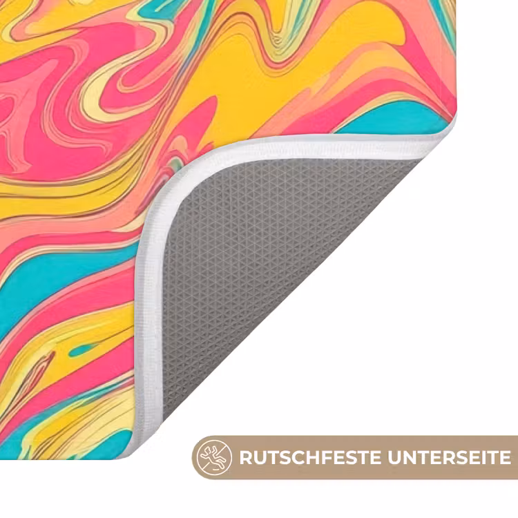 Geel - Roze - Blauw - Retro WCmat middel -USP_AntislipDE