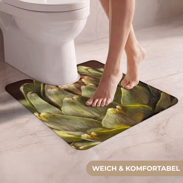WC Vorleger - Gemüse – Artischocke – Grün - Groente - Artisjok - Groen WCmat U-uitsnede middel