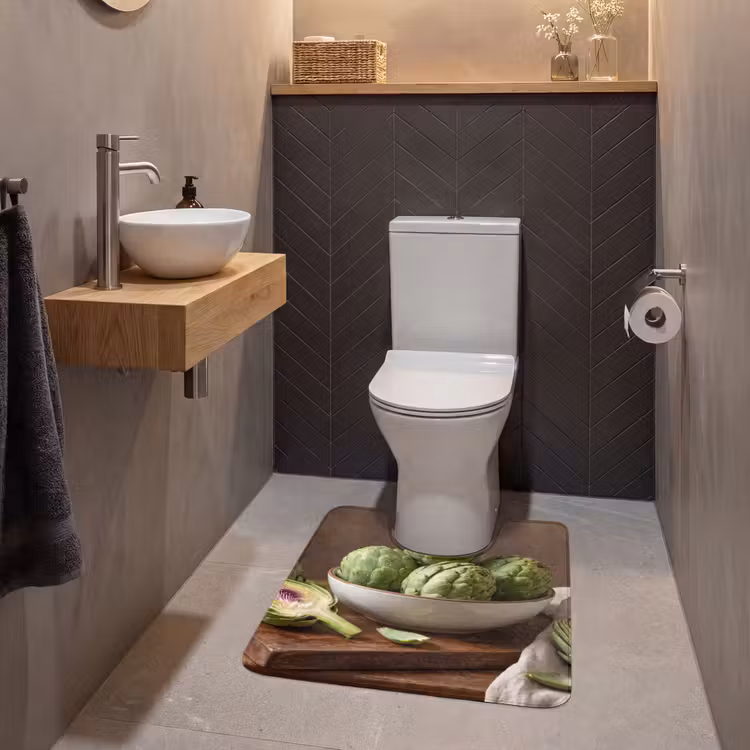 WC Vorleger - Gemüse – Artischocke – Küche - Groenten - Artisjok - Keuken WCmat U-uitsnede middel