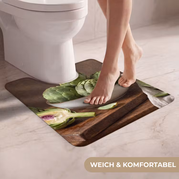 WC Vorleger - Gemüse – Artischocke – Küche - Groenten - Artisjok - Keuken WCmat U-uitsnede middel