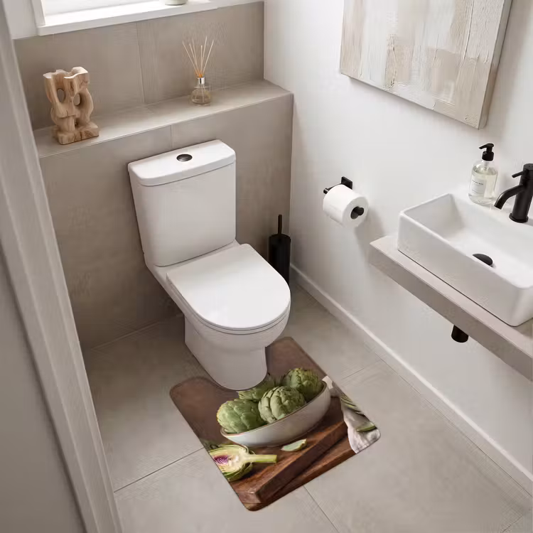 WC Vorleger - Gemüse – Artischocke – Küche - Groenten - Artisjok - Keuken WCmat U-uitsnede middel