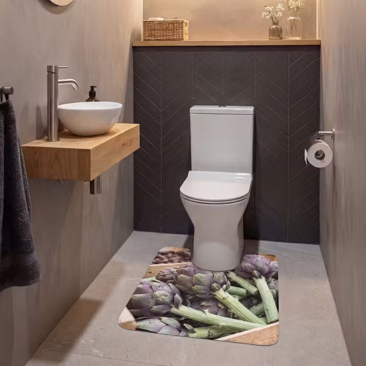 WC Vorleger - Gemüse – Markt – Frisch - Groenten - Markt - Vers WCmat U-uitsnede middel