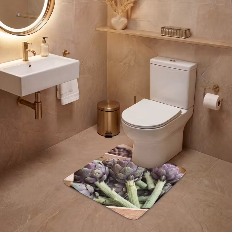 WC Vorleger - Gemüse – Markt – Frisch - Groenten - Markt - Vers WCmat U-uitsnede middel