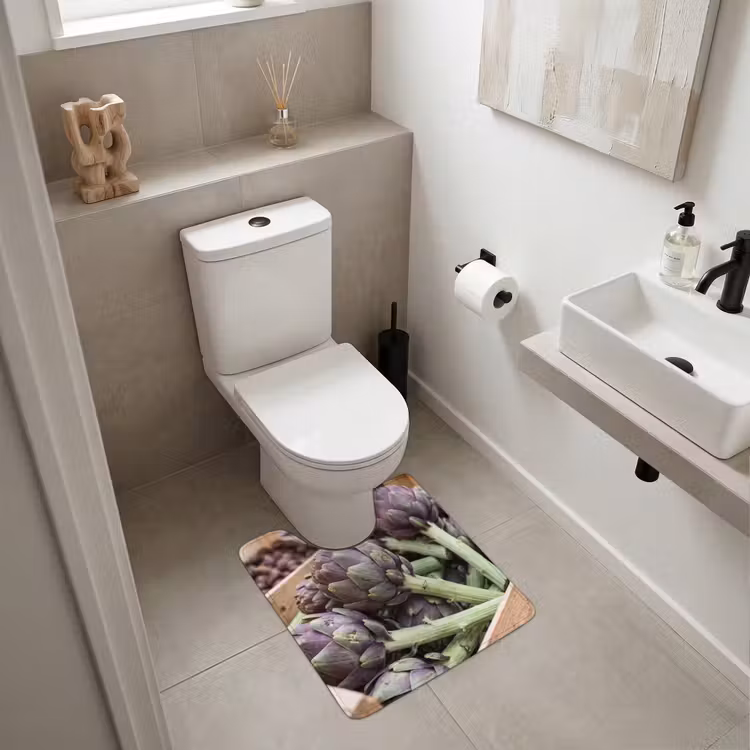 WC Vorleger - Gemüse – Markt – Frisch - Groenten - Markt - Vers WCmat U-uitsnede middel