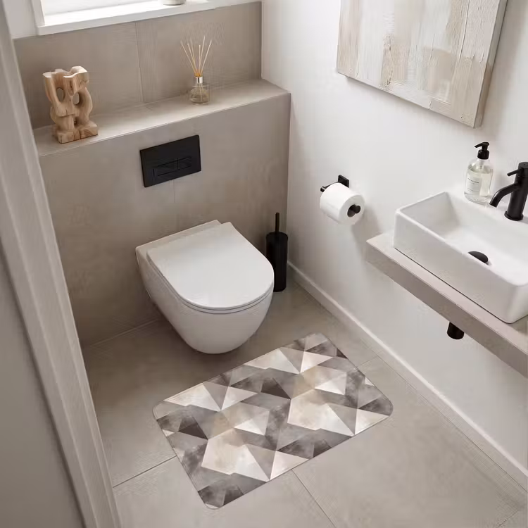 Geometrisch - Motief - Aardetinten WCmat middel 1009 -sfeer1