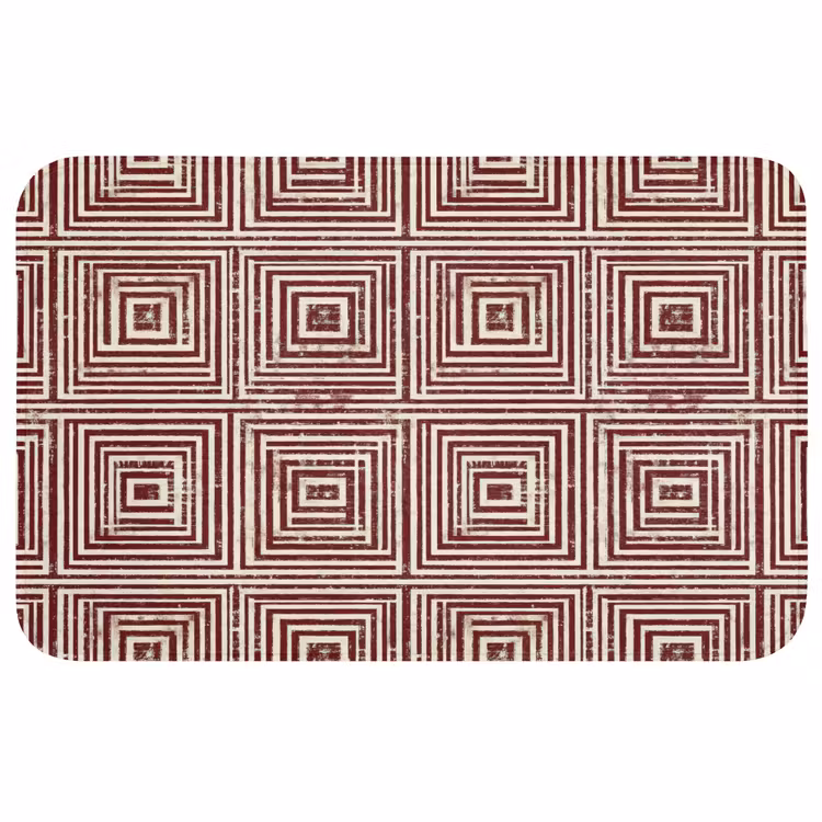 Geometrisch - Patroon - Rood WCmat middel 1009 -3d