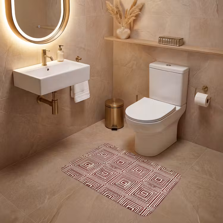 Geometrisch - Patroon - Rood WCmat middel 1009 -sfeer3