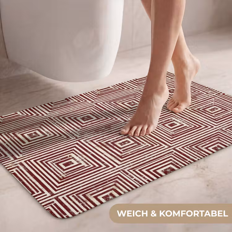 Geometrisch - Patroon - Rood WCmat middel 1009 -USP_ZachtDE