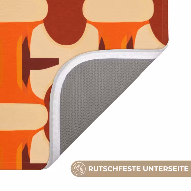 Geometrisch - Retro - Oranje WCmat middel 1009 -USP_AntislipDE